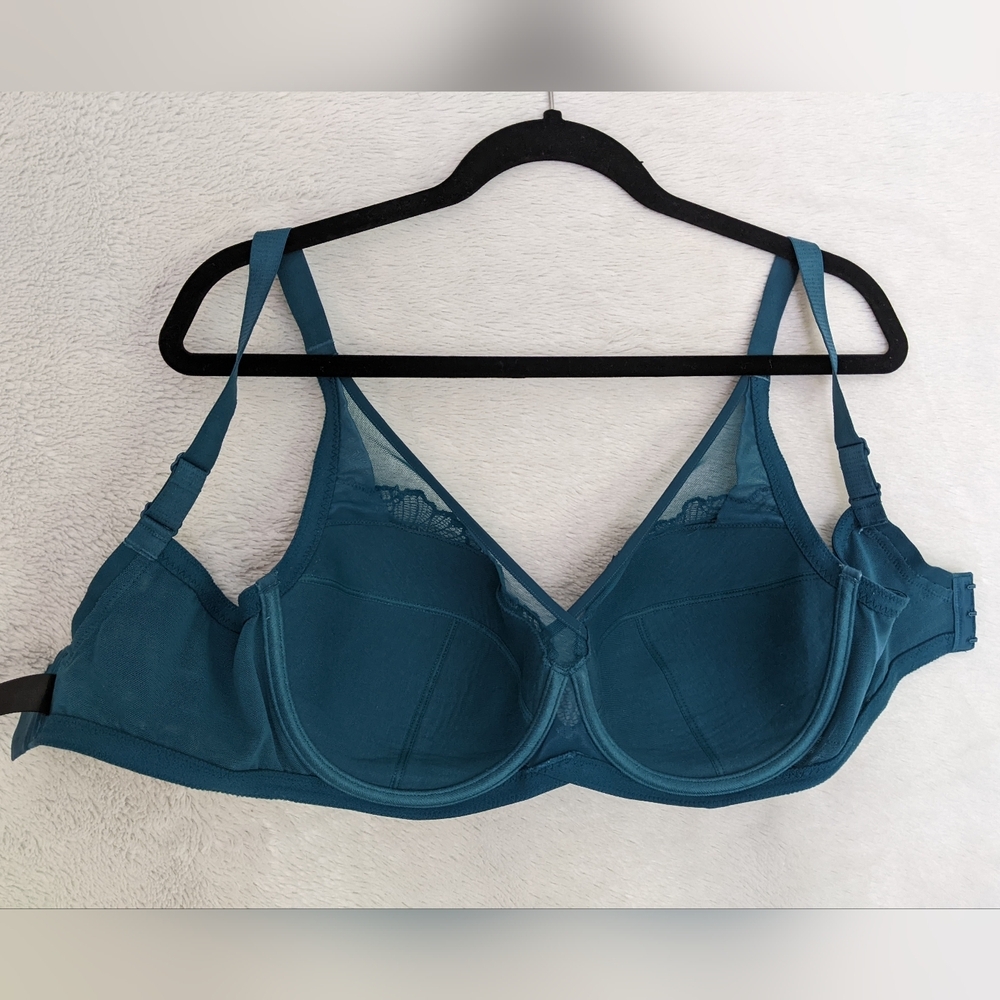 Teal Lace Underwire Bra - Picture 5 of 6